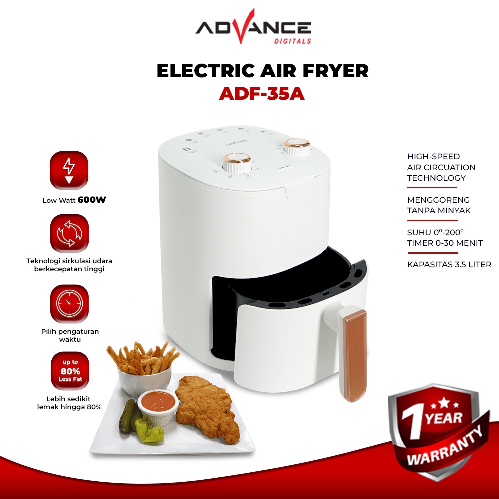 Jual Advance Electric Air Fryer ADF35A 600 Watt Garansi Resmi 1