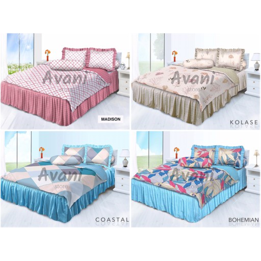 Set Bedcover My Love 180 X 200 King Size 6 Kaki Motif Cantik Minimalis Shopee Indonesia