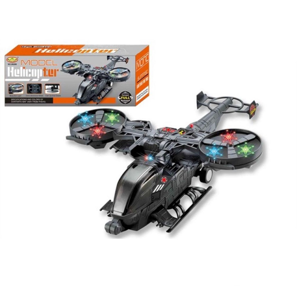 Mainan Anak MODEL HELICOPTER BLACK HAWK 237-3 Musik Dan Lampu SNI NEW