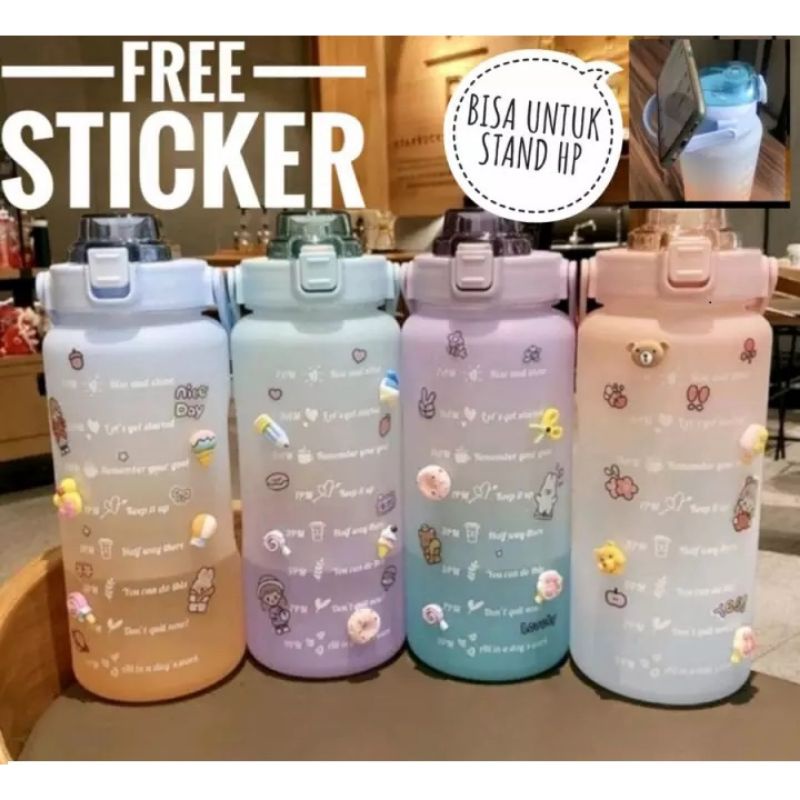 Botol minum VIRAL 2 Liter Botol Minum Pelangi