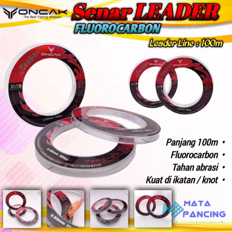 100m senar leader oncak flurocarbon leader karakter keras tidak mudah melintir dan kuat cocok untuk casting dan jigging leader fluorocarbon