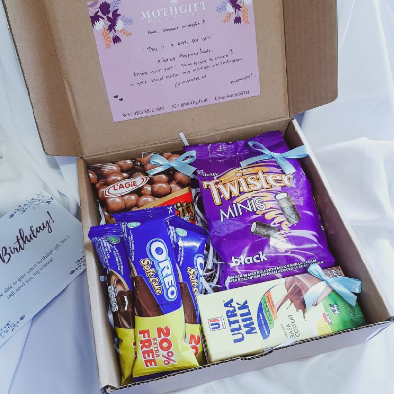 

snacks box premium | Giftbox | Hadiah Ulang Tahun | Hampers Custom
