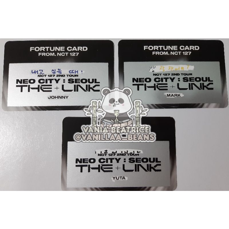 Fortune Scratch Card NCT 127 The Link Johnny, Yuta, Mark