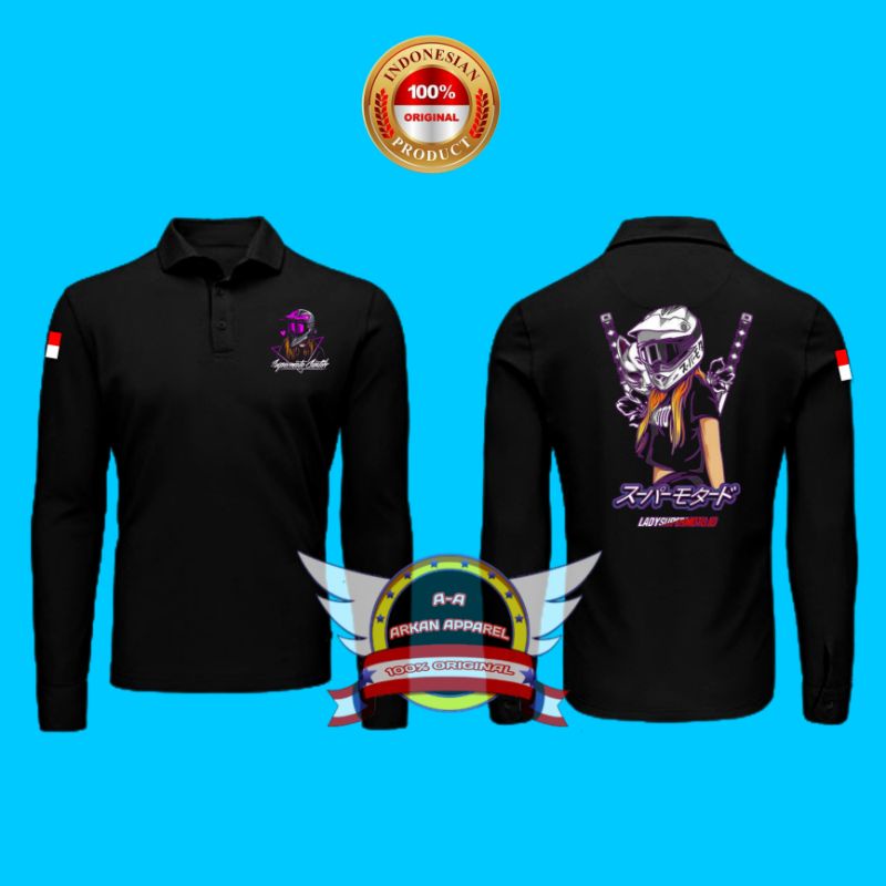KAOS KERAH WANITA SUPERMOTO POLO SHIRT WANITA SUPERMOTO CANTIK