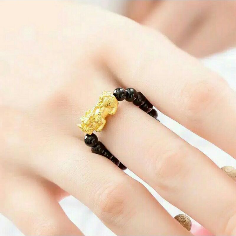 Cincin Pixiu Lucky Pixiu Couple Ring Agate Jewelery