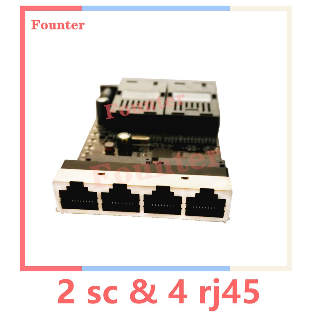 2 SC 4 RJ45 10/100Mbps LED Ethernet Fiber Switch Single Mode Fiber Port Media Converter Optical Fiber Converter