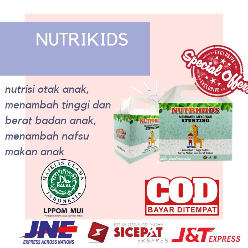 NUTRIKIDS INDONESIA ORIGINAL SUPLEMEN SUSU OBAT VITAMIN PENAMBAH NAFSU MAKAN DAN NUTRISI OTAK ANAK