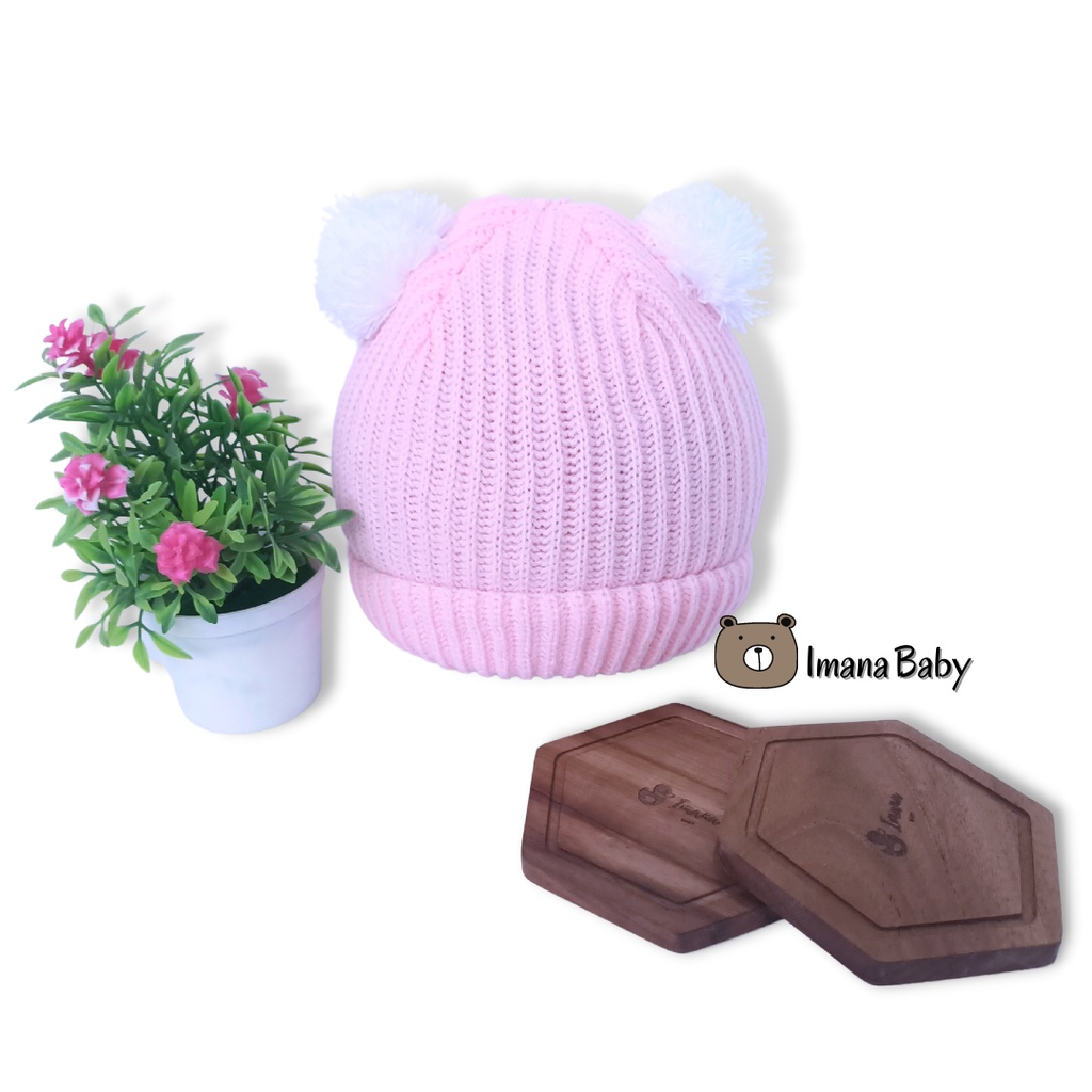 Kupluk Bayi Rajut All Size Topi Bayi / Kupluk Bayi Pom pom