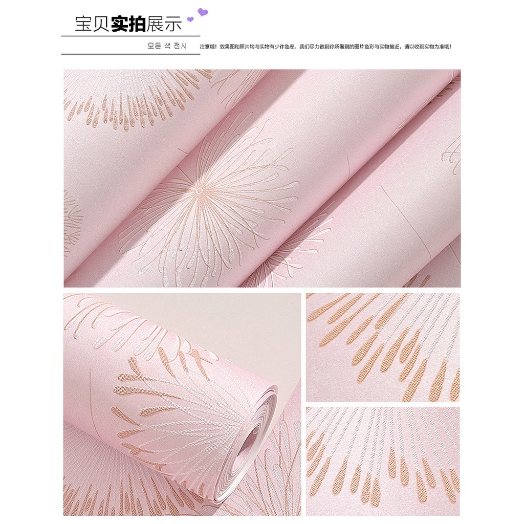 Wallpaper 3D Non Woven Warm Rural Dandelion 53cmx10m- Purple 670104