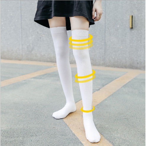 Kaos kaki  Wanita panjang sepaha di atas Lutut Over Knee Socks Korea polos strip sock-Motif 9