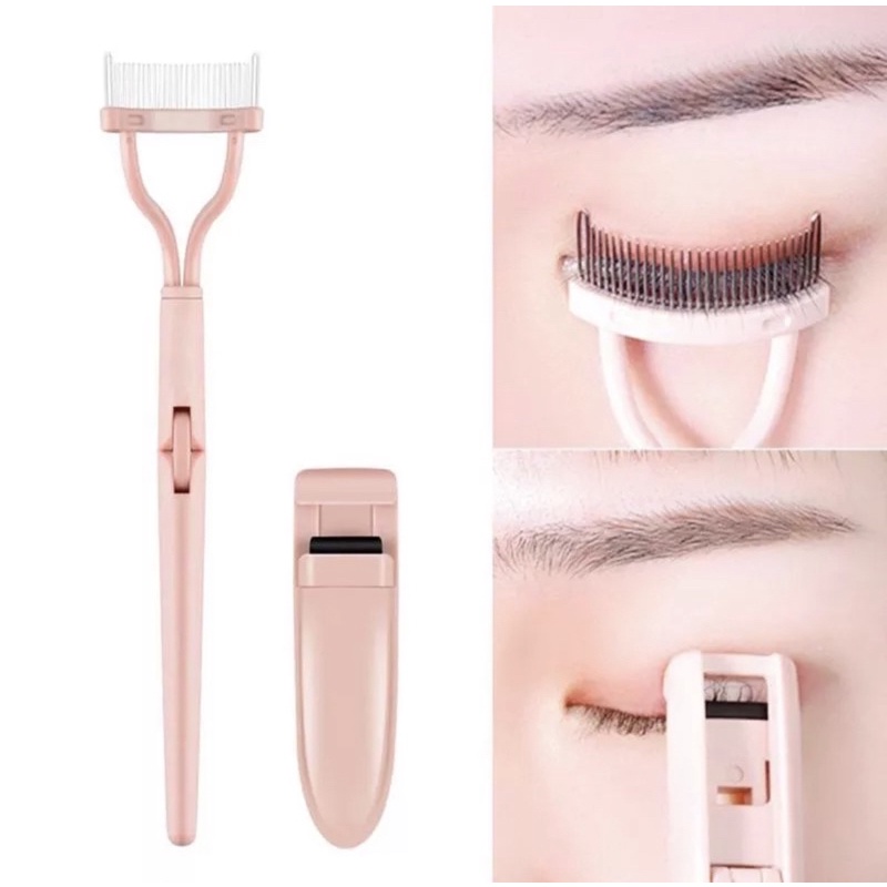 2Pcs/Set Mini Foldable Beauty Eyelash Curler / eyelash comb