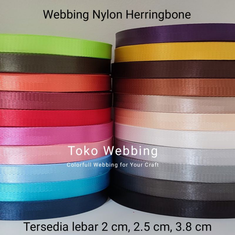 Webbing 2 cm Nylon Panah / Nylon Herringbone (meteran)