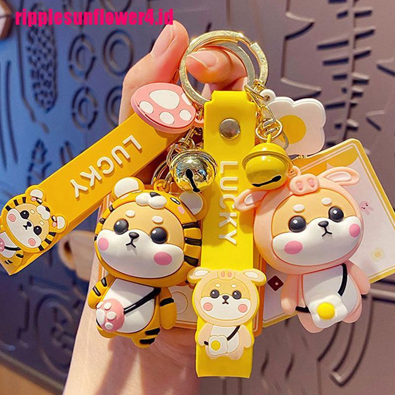 Gantungan Kunci Bentuk Kartun Strawberry Shiba Inu Untuk Hadiah