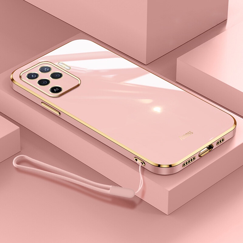 Case Bahan Silikon Dengan lanyard Untuk OPPO A94 Reno 5F F19 Pro