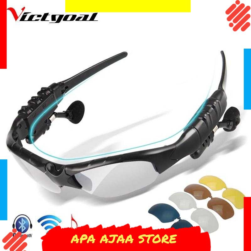 Bergaransi ! VICTGOAL Kacamata Polarized Earphone Bluetooth dengan 5 Lensa - V9100