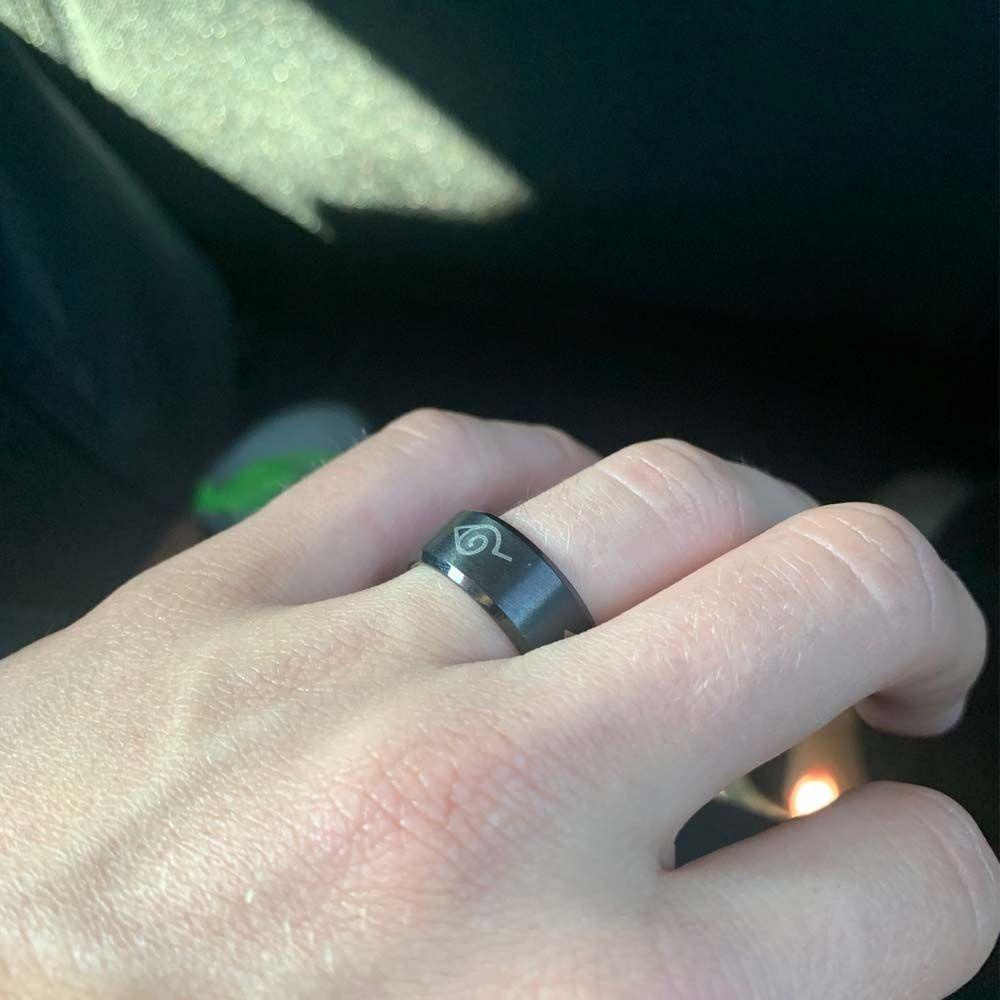 Needway  Naruto Cincin Unik Hitam Sasuke Itachi Ninja Perhiasan Penggemar Anime Hadiah Untuk Pria Wanita Titanium Steel Ring