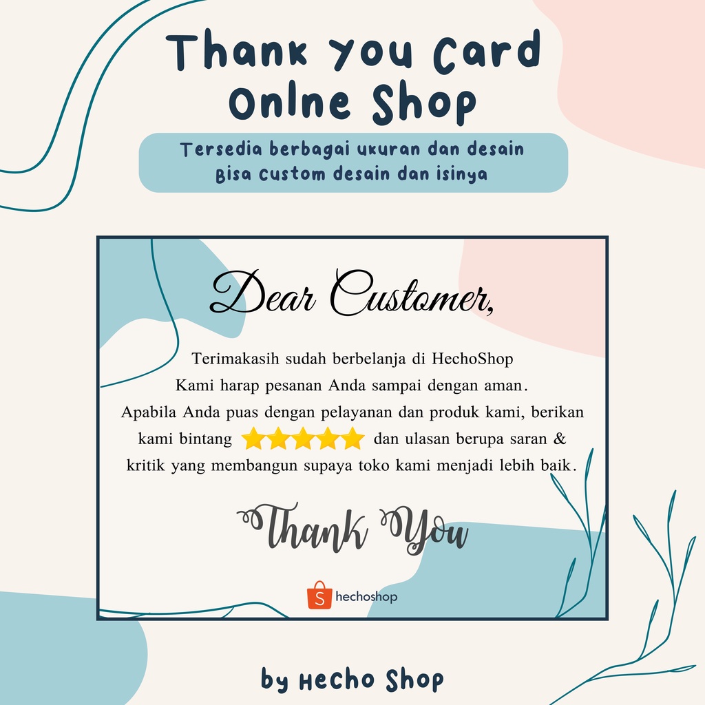 

Thank You Card / Kartu Hampers / Kartu Souvenir
