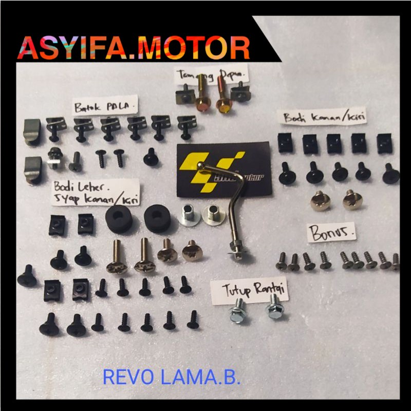 baut full bodi revo lama/baut lengkap bodi revo lama 100