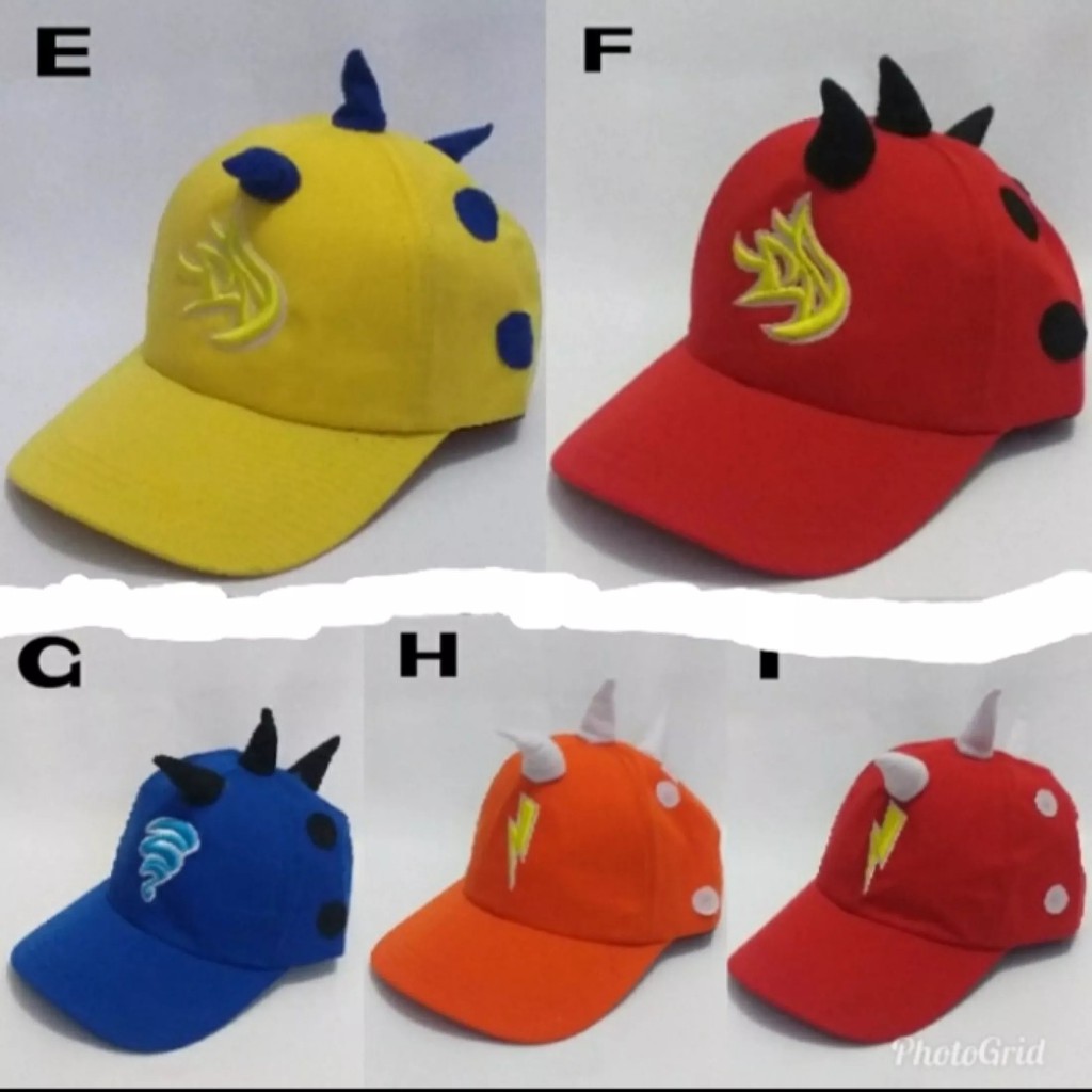 TOPI ANAK BOBOIBOY TANDUK / TOP ANAK VIRAL / TOPI HITS / TOPI KEKINIAN / TOPI ANAK LAKI LAKI