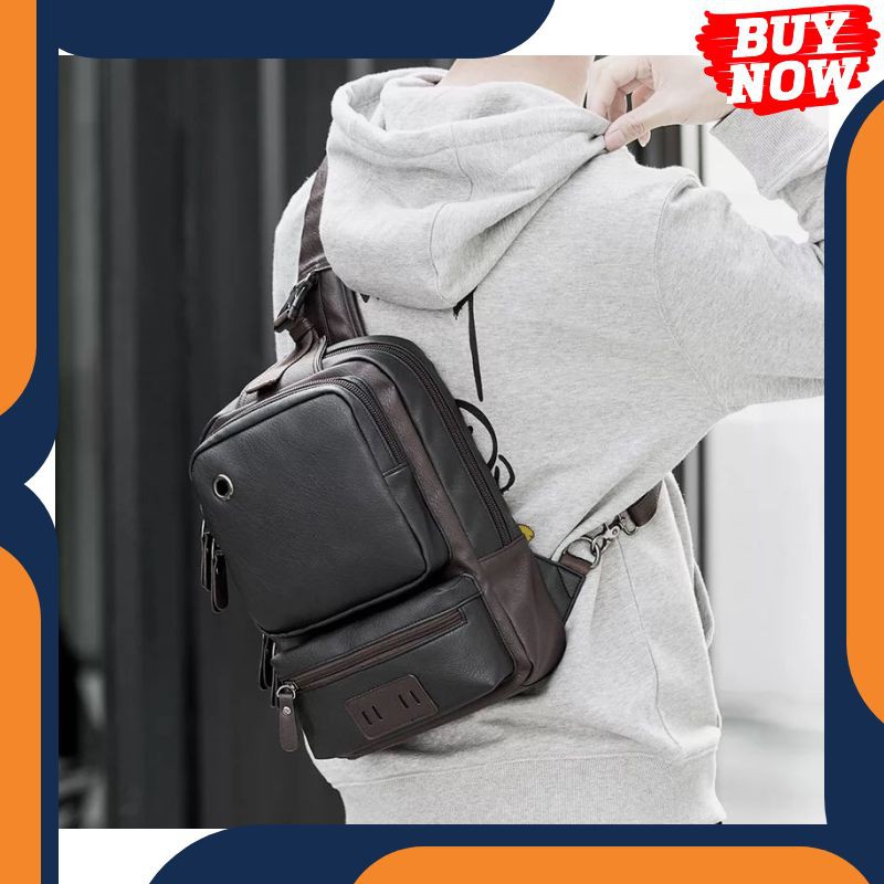 DSQ196 Tas Selempang Kulit Pria Tas Slempang Besar