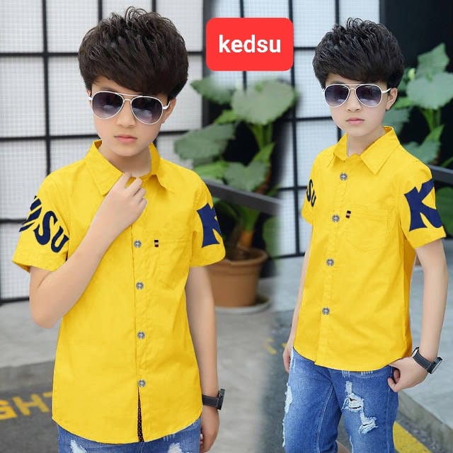 jo19kids. kemeja kedsu lengan pendek anak laki laki uk3-12th/hem kids distro
