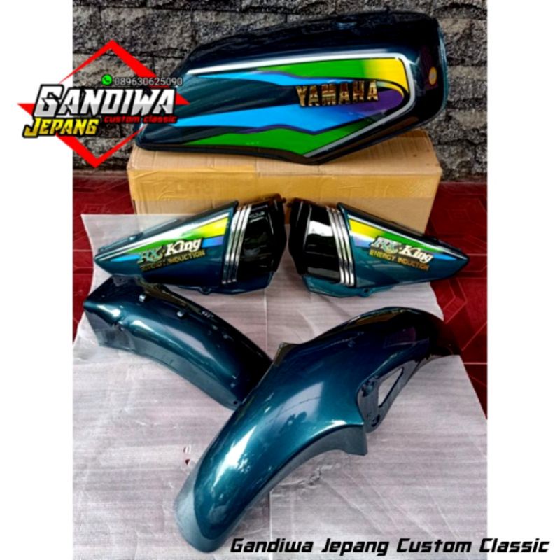 paket body yamaha rx king new rx k tahun 1997 1998 1999 warna hijau botol hijau lumut paket bodi ful