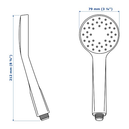 LILLREVET Handshower 1 fungsi semprot, putih