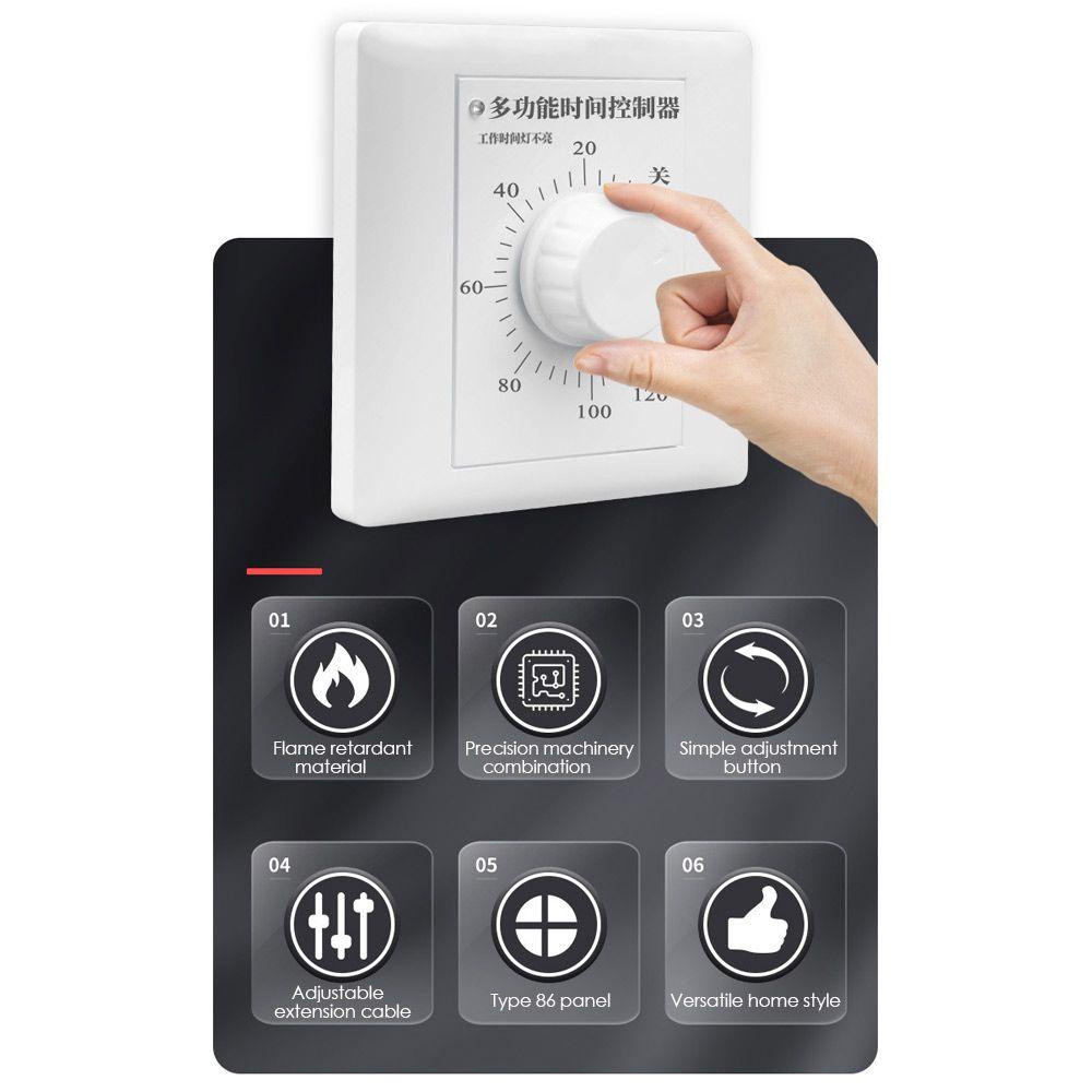 POPULAR Timer Switch Safe Aplikasi Lebar 86*86mm Time Control Interruptor