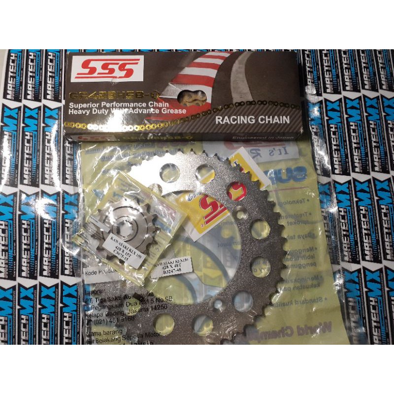 Gear set sss Gir Set sss 428-KLX 150 - DTracker 150 paket gir sss depan belakang rantai 428 140LHSBT