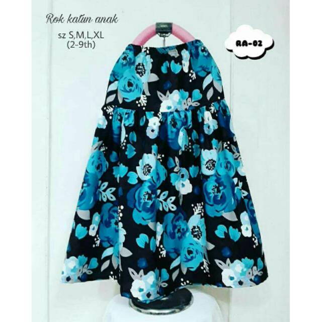 Rok katun anak motif bunga