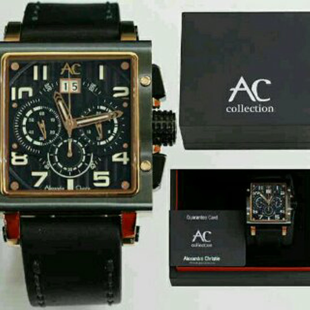 JAM TANGAN PRIA ALEXANDRE CHRISTIE AC COLLECTION KULIT BLACK ORIGINAL