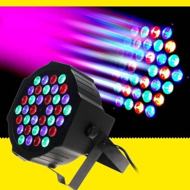 LAMPU SOROT TEMBAK PAR RGBW 36 PAR36 HIAS DISCO RGB WARNA WARNI PANGGUNG PESTA 36 WATT BODY BESAR 6CH DMX512 RGBW 36 LEDs Color Mix Cast Aluminum Housing Par Light Stage Effect Lightings