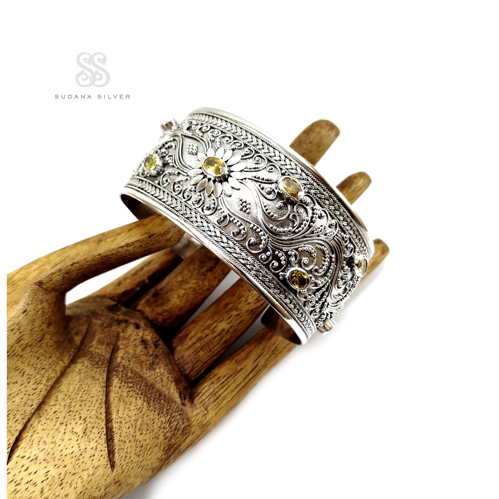 Gelang Perak Citrine Bun Jawan Silver 925 Handmade Bali
