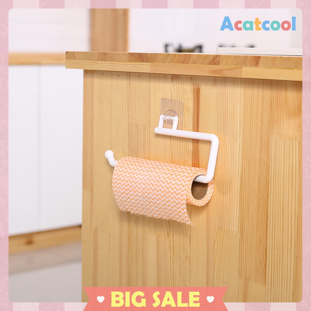 Self Adhesive Kitchen Paper Towel Holder Cling Film Storage Rack Accessory