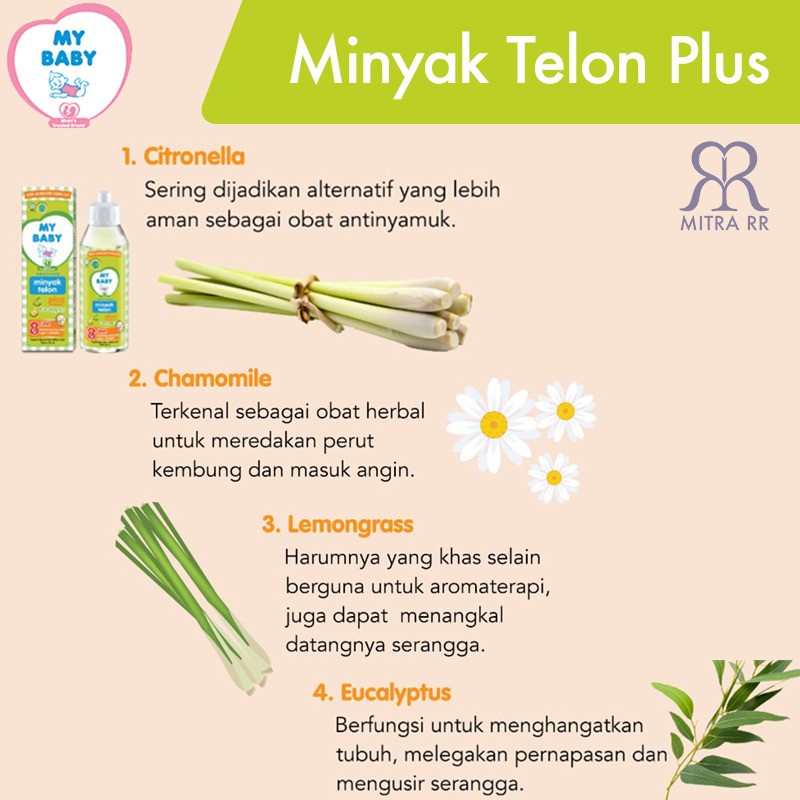 My Baby Minyak Telon Plus 57 ml / 90 ml / 150 ml - Minyak Telon Bayi Anti Nyamuk 8 Jam