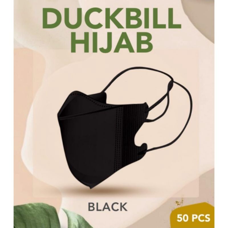 Masker Duckbil Warna Hijab /Masker Duckbill Headloop/Masker Duckbill Earloop Mix Warna isi 50 pc Import