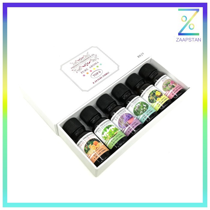 Pure Aroma Essential Fragrance Oil Aromatherapy 6 in 1 10ml - RHJY