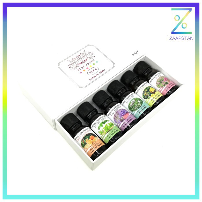 Pure Aroma Essential Fragrance Oil Aromatherapy 6 in 1 10ml - RHJY