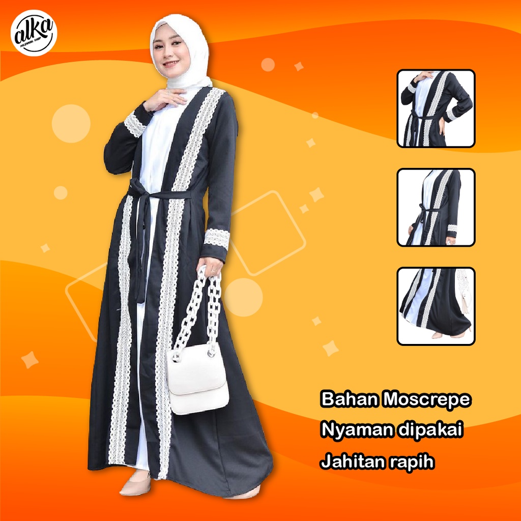 baju gamis maxi dress renda kondangan pesta muslim wanita terbaru 2022