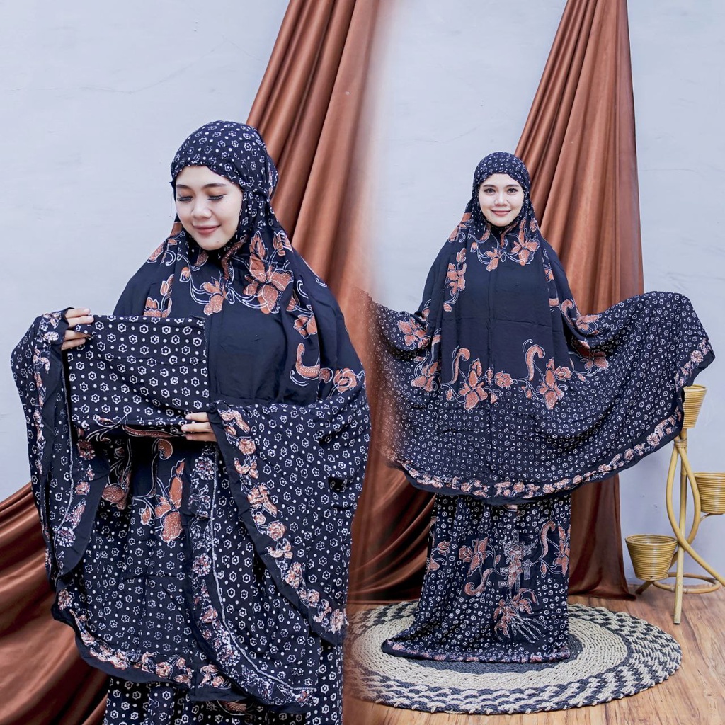 MUKENA BATIK CAP PEKALONGAN BAHAN RAYON SUPER MUKENA DEWASA JUMBO