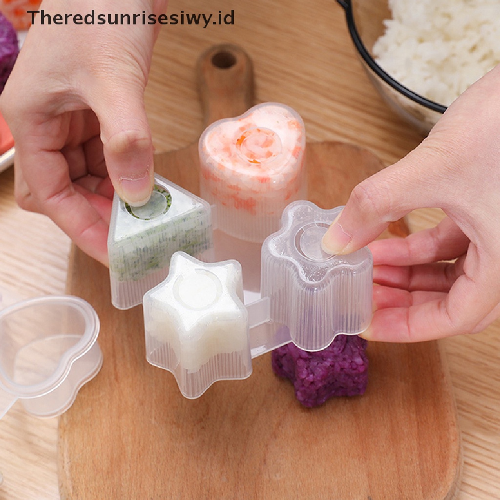 # Alat Rumah Tangga # Set Cetakan Sushi / Onigiri Empat Bentuk Bahan Plastik