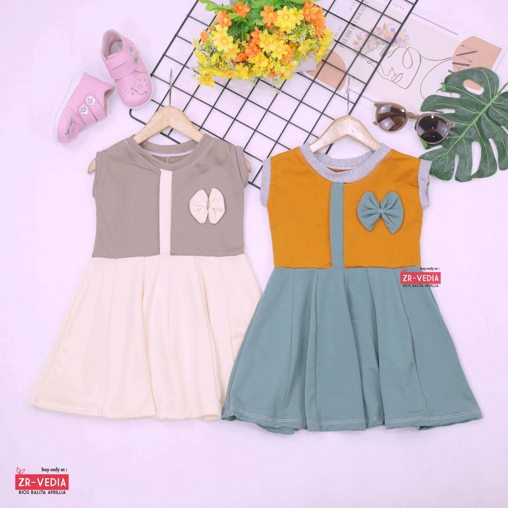 Dress Bilqis uk 1-2 Tahun / Dres Yukensi Murah Grosir Baju Anak Perempuan Harian Gaun Pesta Pakaian kiosbalitaaprilia