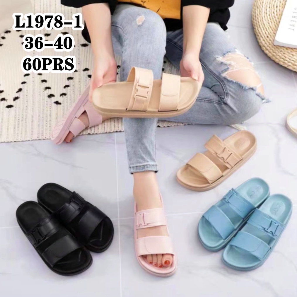 Sandal Slop Wanita Jelly Import Ban 2 Karet 1988