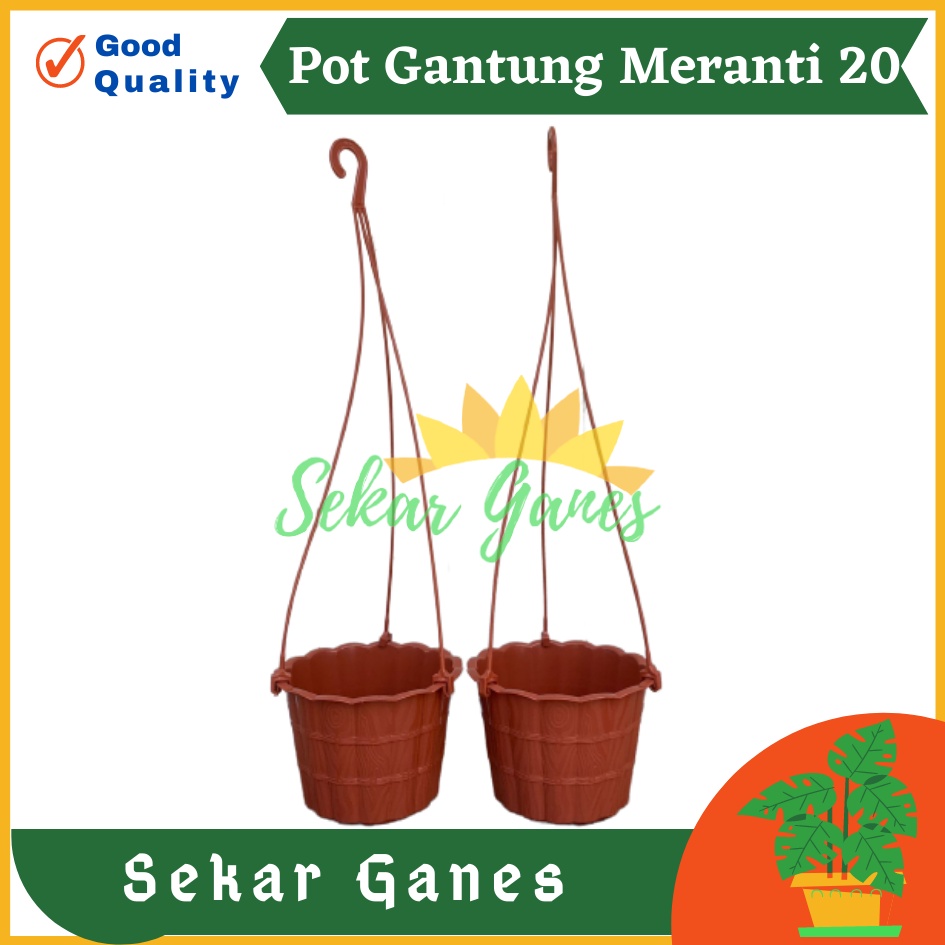 Pot Gantung Meranti 20 Merah Bata Merah Coklat Terracota Terracotta Pot Bunga Gantung Motif Gentong Mirip Country Murah Termasuk Tali Pot Bunga Gantung Murah Grosir Unik Plastik Putih