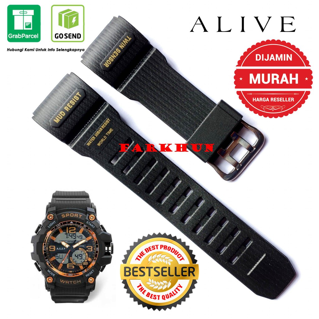 BAND RUBBER SOPHIE PARIS ALIVE RUSSELL TERMURAH STRAP TALI JAM TANGAN KALEP BLACK HITAM WATCH KARET