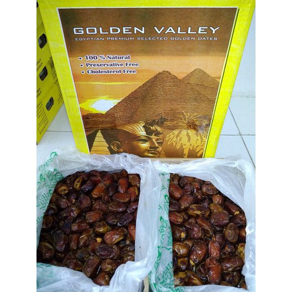 

Kurma Golden Valley/kurma mesir/kurma curah/kurma ecer/kurma 1 kg dan 500 grm/BPOM