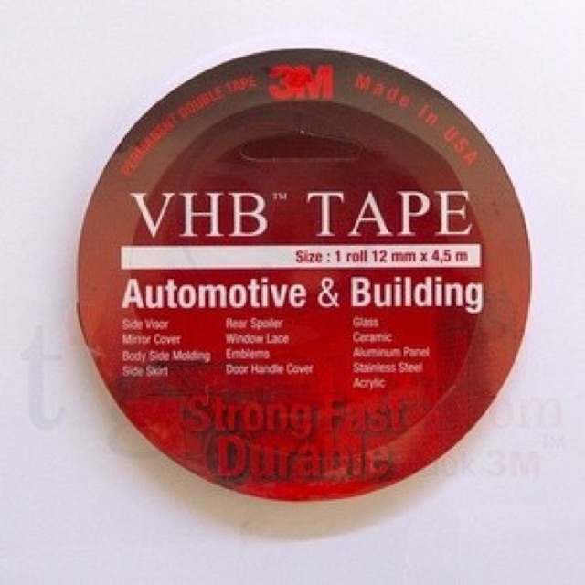 

ORIGINAL VHB TAPE LEM 3M MERAH 12 MM X 4,5 M / DOUBLE TAPE [NEW Maya online shop]