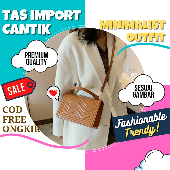 Tas Selempang Slempang Sling Hand Bag Wanita Kekinian Import Terbaru Cewek Cewe Dewasa Remaja Brande