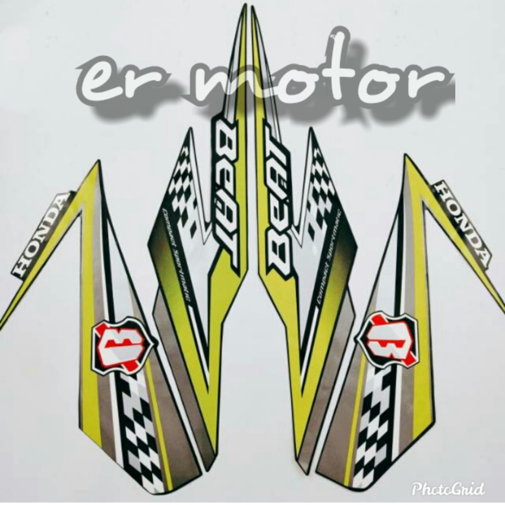 STRIPING STICKER MOTOR HONDA BEAT FI ESP 2019 HITAM KUNING