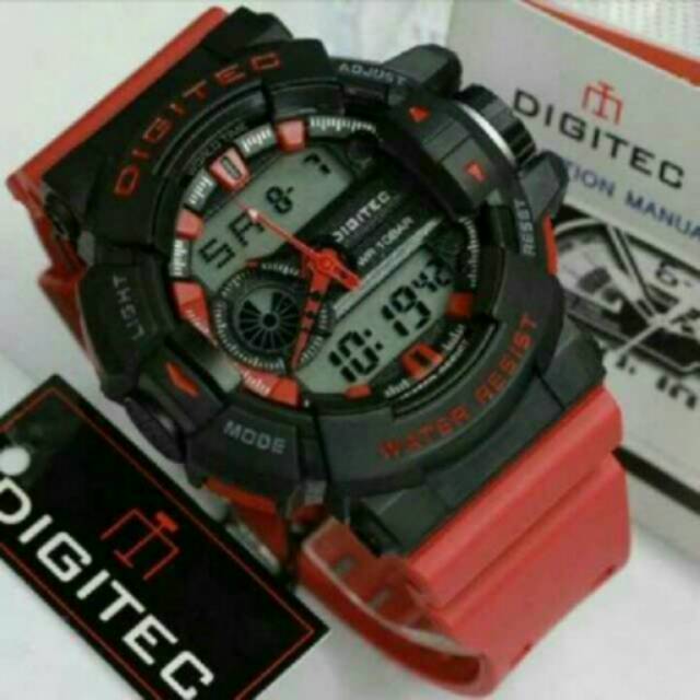 Jam Tangan,Digitec Original DG-2080T,Pria Sport Warna Merah